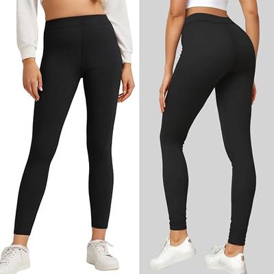 Black Cotton Leggings for Women, High Waisted Workout Leggings Depot Tummy  Control Tights for Women Running Yoga Pants