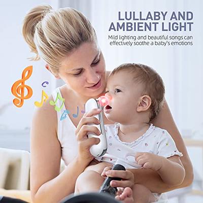 Nasal Aspirator for Baby, Electric Baby Nose Sucker with Adjustable 3  Levels Suction, Rechargeable Booger Sucker for Babies with 8 Light Modes  and 3