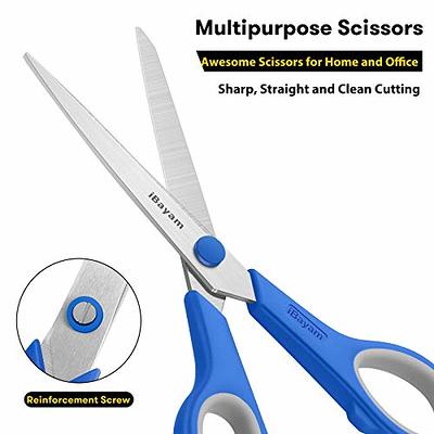 Livingo 8.5 inch Scissors All Purpose, 3 Pack Ultra Sharp Blade Shears, Professional Ergonomic Comfort Grip Scissors for Office School Home Supplies