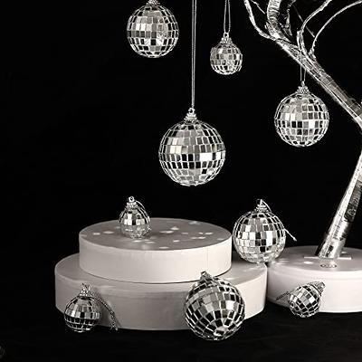 20 Pcs Mini Disco Balls Silver Hanging Decorations Reflective Mirror Ball  70s Disco Party Supplies for Christmas Festive