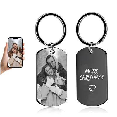 Hunjunt Custom Keychain with Picture Double Sided Engraved Printing  Personalized Photo Key Chain Customized Memorial Gift - Yahoo Shopping