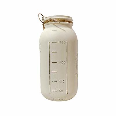 Off White Extra Large Mason Jar - Hand Painted and Distressed - Wide Mouth  Half Gallon 64 oz.