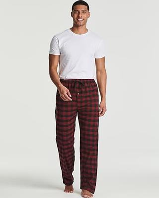  Fisyme Mens Pajama Pants Red and White Plaid Men's