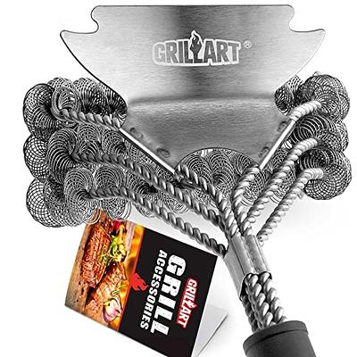 18 Grill Brush Stainless Steel Wire Bristles And Stiff Handle- Grill