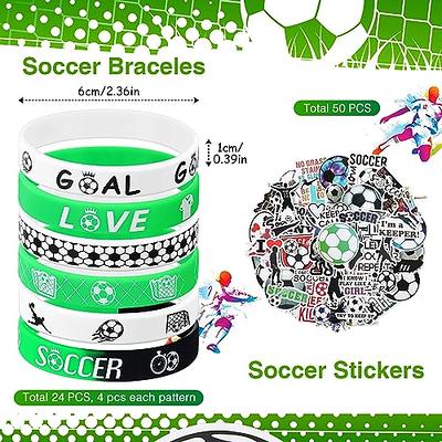 24pcs Football Wristbands Bracelets Football Silicone Bracelets Football  Sport Bracelets Bulk Football Wristbands Accessories Gifts Football Soccer