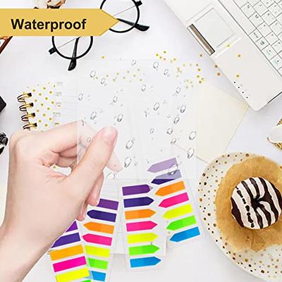  Cobee 500 Sheets Transparent Sticky Note Set, Pastel Color  Clear Sticky Notes Adhesive Translucent Page Flags Sticky Tabs Waterproof  Book Markers for Books Bible Office School Supplies (A) : Office Products