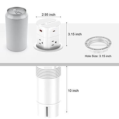 ANNQUAN Automatic Pop Up Countertop Outlet with 15W Wireless Charger,4  Outlets,2 USB Ports,4.75 Pop Up Electrical Outlet,Home Office Power