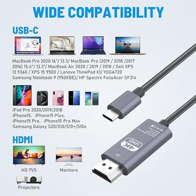 Apple MFi Certified] USB C to HDMI Adapter for iPhone 15 to TV, 4K@60Hz USB  3.1 Type-C to HDMI for Home Office,Thunderbolt 3/4 Compatible with MacBook  Pro/Air,Mobile Phone,iPad,Laptop,Computer - Yahoo Shopping