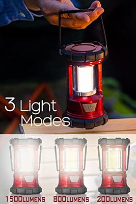 Lantern Camping Lantern, Battery Powered LED with 1500LM, 4 Light