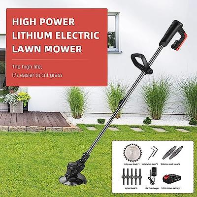  Electric Cordless Weed Wacker,24V 2Ah Battery Powered Weed  Eater with 2 Batteries and 3 Types Blades,Lightweight and Powerful String  Trimmer for Yard and Garden(Black) : Patio, Lawn & Garden