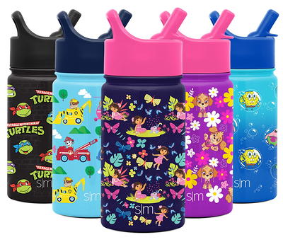 Contigo Kids Water Bottle with Redesigned Autospout Straw Lid Dinos and Taro/Juniper, 14 fl oz., 2 Pack, Size: 14 oz