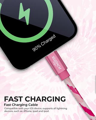 Liquipel Powertek iPad & iPhone Lightning Charger Cable, Fast Charging 6ft  MFI, Tie Dye 