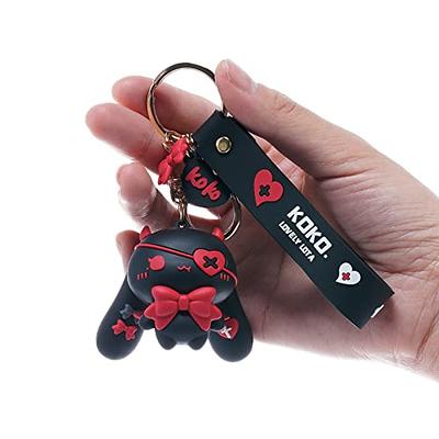 You WIZV Keychain for Women Star-Moon Rabbit Key Ring Demon Rabbit Charm Bag Accessory Lovers Best Friend Gift