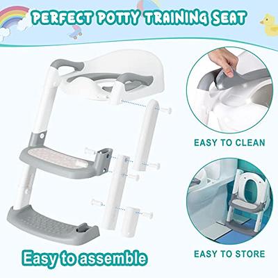 Ronipic Potty Training Seat with Anti-Slip Step Ladder, Toddler Toilet Seat  Potty Training Toilet for Kids, Toddler Potty Seat for Toilet, Baby Toilet  Potty Chair for Boys Girls Grey