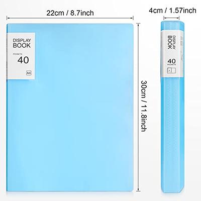 Dunwell Binder with Plastic Sleeves Presentation Book 85x11 (Blue) 60 Pockets, Displays 120 Pages, Portfolio Folder with 85 x 11