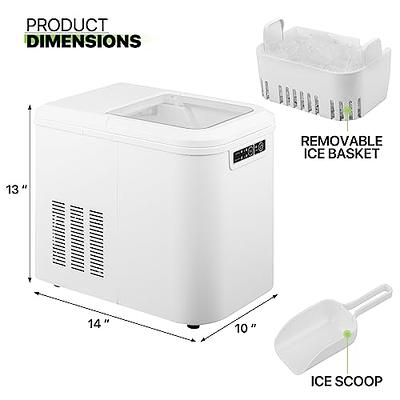 Antarctic -Star Ice Maker Machine Countertop, 44Lbs/24H Portable Compact Ice Cube Maker, with Ice Scoop & Basket