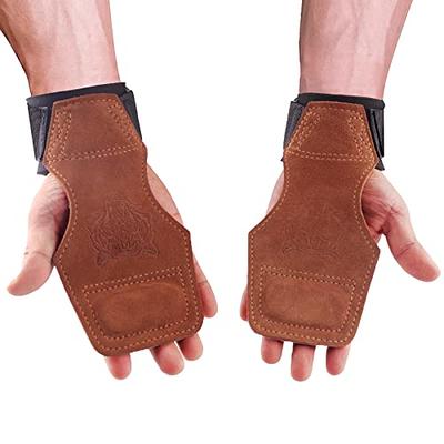 Premium Weight Lifting Gloves Brown Leather with Wrist Support by  Armageddon Sports