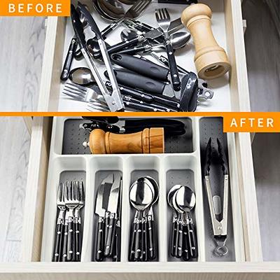 Umilife Kitchen Drawer Organizer, 12 Inch Silverware Utensil Tray