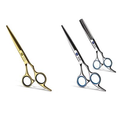  Hair Cutting Scissors Shears Professional Barber ULG 6.5 inch  Hairdressing Regular Scissor Salon Razor Edge Hair Cutting Shear Japanese  Stainless Steel with Detachable Finger Inserts : Beauty & Personal Care