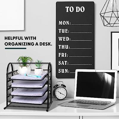SANRUI 2-Tier Paper Letter Tray Organizer with Sliding Drawer,Stackable  Desk Organizer,Acrylic Paper Tray,Paper Organizer for Office,Home or