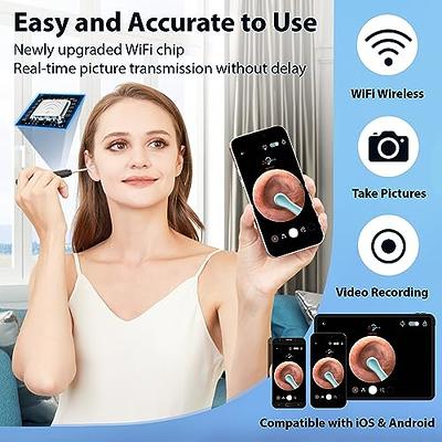 Ear Wax Removal Tool, Ear Cleaner with 1296P, LED Lights, IP67 Waterproof, Earwax  Removal Kit with 6 Ear Spoon, Ear Wax Remover for iOS, Android Phones