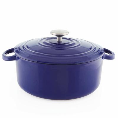 MARTHA STEWART Gatwick 7 QT Enamel Cast Iron Dutch Oven, Classic Blue -  Yahoo Shopping