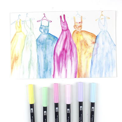 Tombow Dual Brush Pen ABT set 6 // pastel