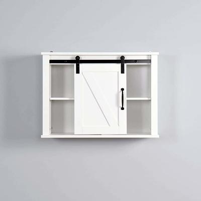 Cubilan 23.6 in. W x 8.9 in. D x 29.3 in. H Bathroom Storage Wall Cabinet  with Adjustable Shelves and Towels Bar in Black HD-32Z - The Home Depot