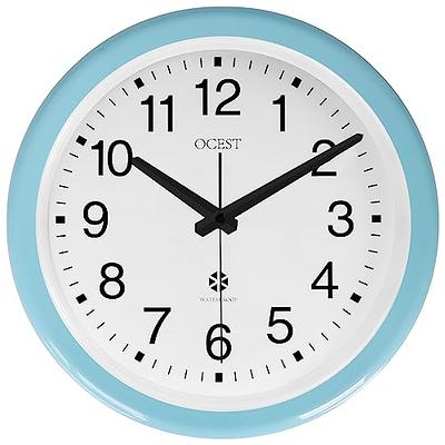 12'' Silent Sweep Battery-Powered Round Wall Clock (Black Plastic, Dial 06)