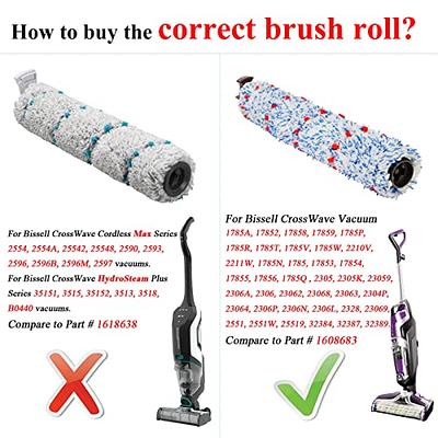 Replacements Parts for Bissell CrossWave Cordless Max 2554 2590 2593 2596  Series Vacuum,Multi-Surface 2787 Brush Rolls 