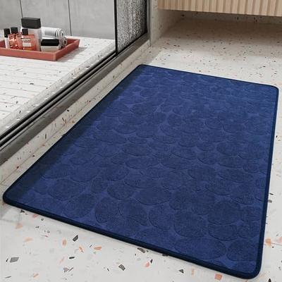 Bosap,Bath Mat,Ultra Thin Bath Rugs,Rubber Bath Mats for Bathroom Quick Dry,Washable,Fit Under Door,Super Absorbent Bathroom Rugs for Bathroom Floor