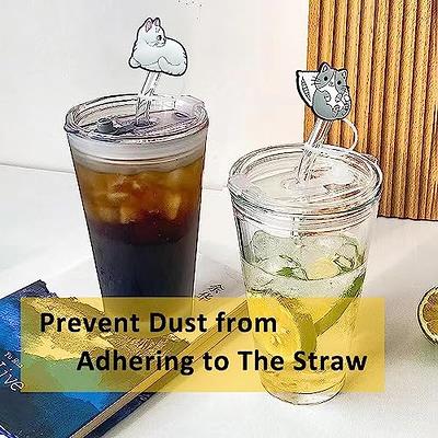 Straw Cover Cap for Stanley Cup,Silicone Straw Topper,10mm 0.4in Dust-Proof  Reusable Straw Tips Lids,Straw Tip Covers for Stanley Cups Accessories  (6pcs Cup Cloud Flower) 