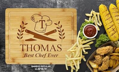 Straga Personalized Cutting Boards | Handmade Wood Engraved Charcuterie |  Custom Birthday, Cooking School Graduation Gift for Kitchen or Chef (Chef's