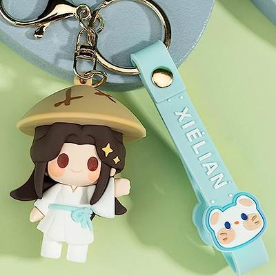 CALEMBOU Anime Keychain, 2.4 Cute Xie Lian Hua Cheng Chibi Figure  Keychain, Chinese Donghua Tian Guan Ci Fu Merch for Fans