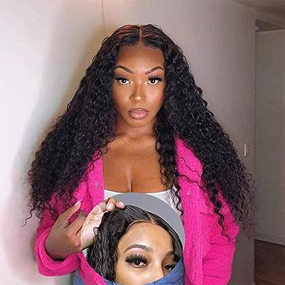 glnuat Wear and Go Glueless Wig for Black Women Human Hair Deep Wave Wigs  Lace Front