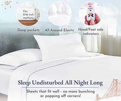 Mellanni 100% Cotton 400 Thread Count Bed Sheet Set - Sheet Set (Queen, Ivory)