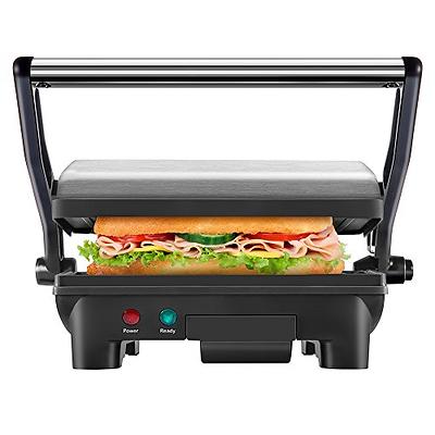 Ovente Electric Indoor Panini Press Grill with Non-Stick Double