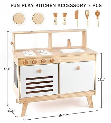 PairPear Pop up Toaster Play Kitchen Playset - Wooden Toy Food 11  Accessories for Kids