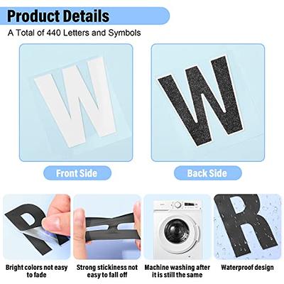  DoreenBow 8 Sheets 2 Inch Iron on Letters and Numbers for  Clothing T Shirts Fabric Tie Dye Heat Transfer Letters Number Stickers for  DIY Craft