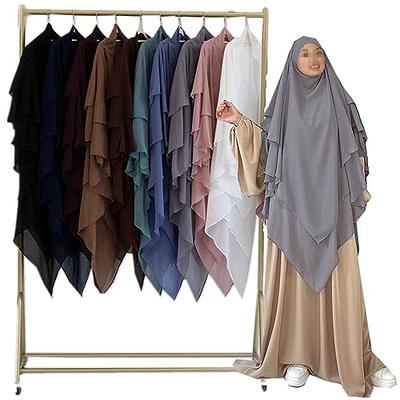 Women Muslim Scarf 3 Layer Abaya Jilbab Islam Niqab Hijab Long