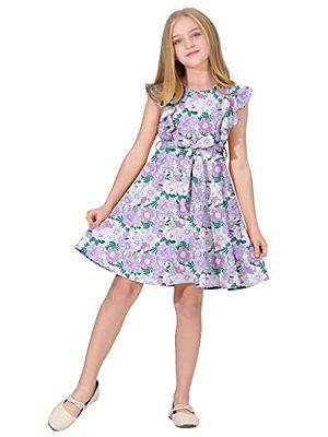 Teen Girls Ruffle Trim Belted A-Line Party Outfits