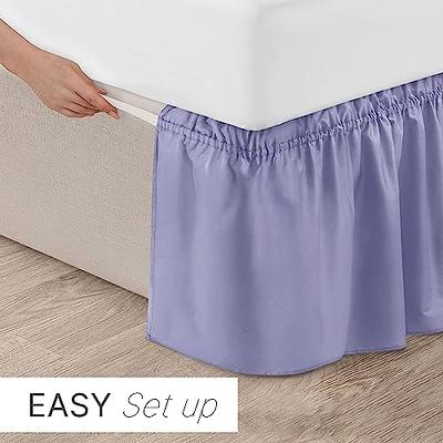  Purple Lavender Bed Skirt with Split Corners King Size