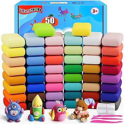 Creative Kids Air Dry Clay Kit for Kids - 50 Vibrant Colors & 6 Clay Tools