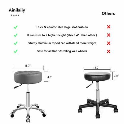 Antlu Rolling Swivel Stool Chair for Office Medical Salon Tattoo Kitchen Massage Work,Adjustable Height Hydraulic Stool with Wheels (Black)