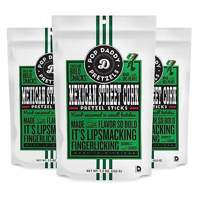 Pop Daddy (6) 7.5 oz Bags Gourmet Seasoned Pretzel Sticks 