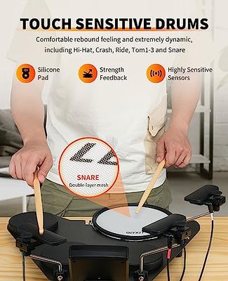 LEKATO Electronic Drum Set, Portable Electric Drum Set for Beginner with  Quiet Mesh Snare Drum Pads, 220+ Sounds, USB MIDI, 2 Switch Pedal, Electric  Drum Kit with Sticks, Travel Bag - Yahoo Shopping