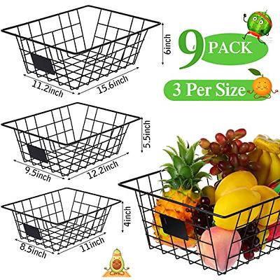 6 Pack [ Extra Large ] Wire Storage Baskets for Organizing with Lables, Pantry  Organization Bins Cabinets - Metal Basket Kitchen, Laundry, Garage, Fridge,  Bathroom Countertop Organizer, Black - Yahoo Shopping