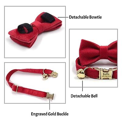 Personalized Cat Collar Velvet ID Engraving Name Tag Collar for