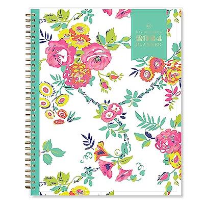 Day Designer 2024 Planner 8.5x11 Weekly/Monthly Frosted Cover Ticking  Stripe Blue