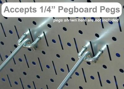 HUHOLE Double Arm Pegboard Hooks 4 inch 10pc, Fit 1/4 Pegboard, Ideal Peg Board Tool Utility Hooks for Garage Organization, Wall Storage, Heavy